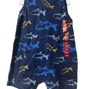 Carter's Navy Shark Pattern Romper